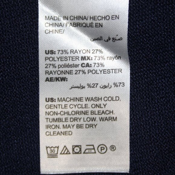 Chicos Top $50 Sz 2 Navy Blue Rib Trim Detail Tank Rayon Top - Picture 8 of 12